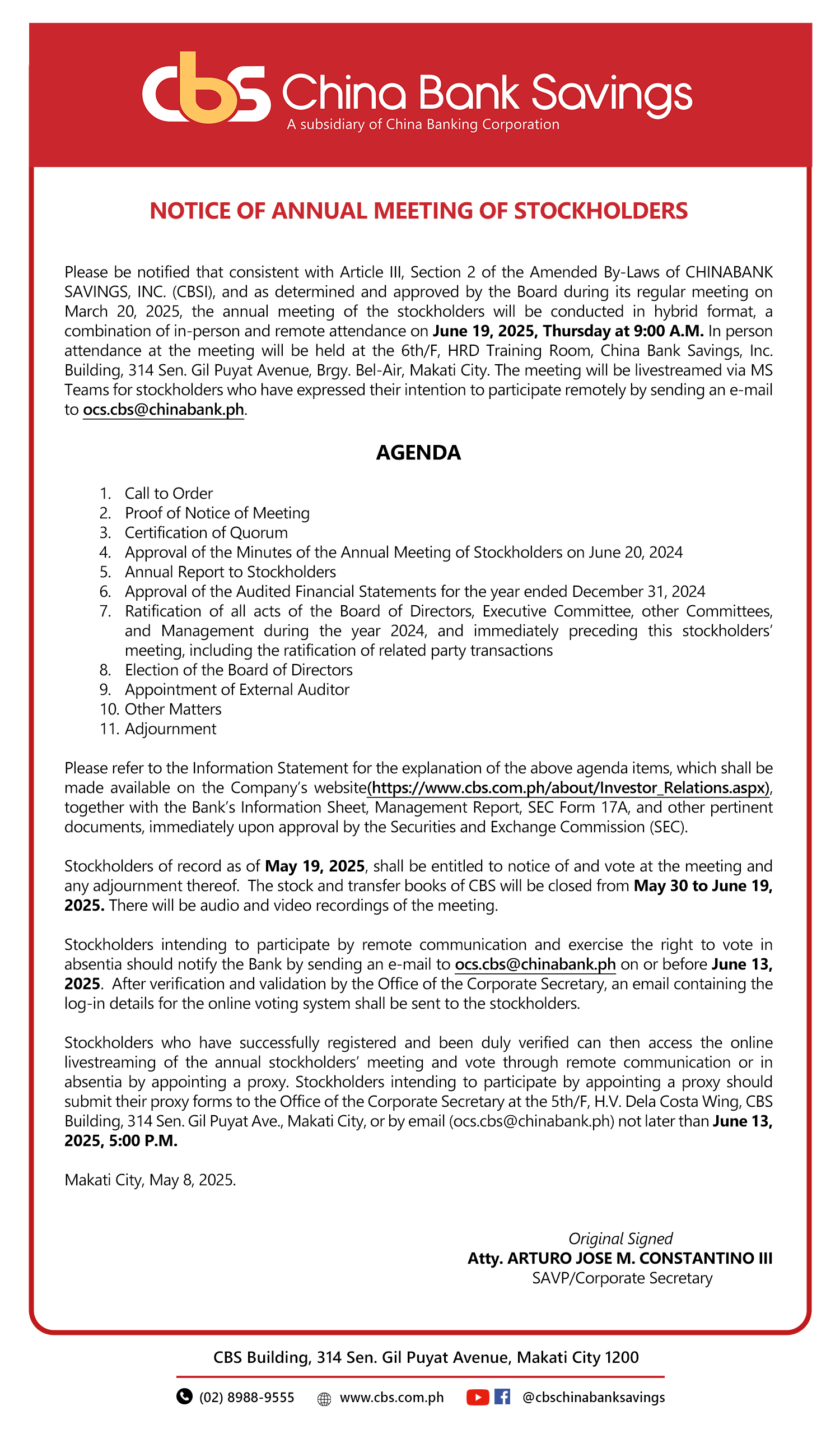 ASM NOTICE 2025 2